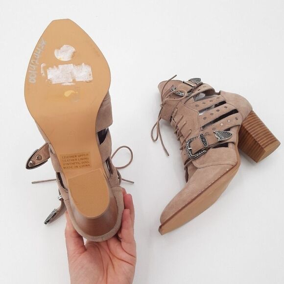 Silent D | Anthro La Festive Ankle Boot in Tan Suede - 41 / 10 - Picture 9 of 11